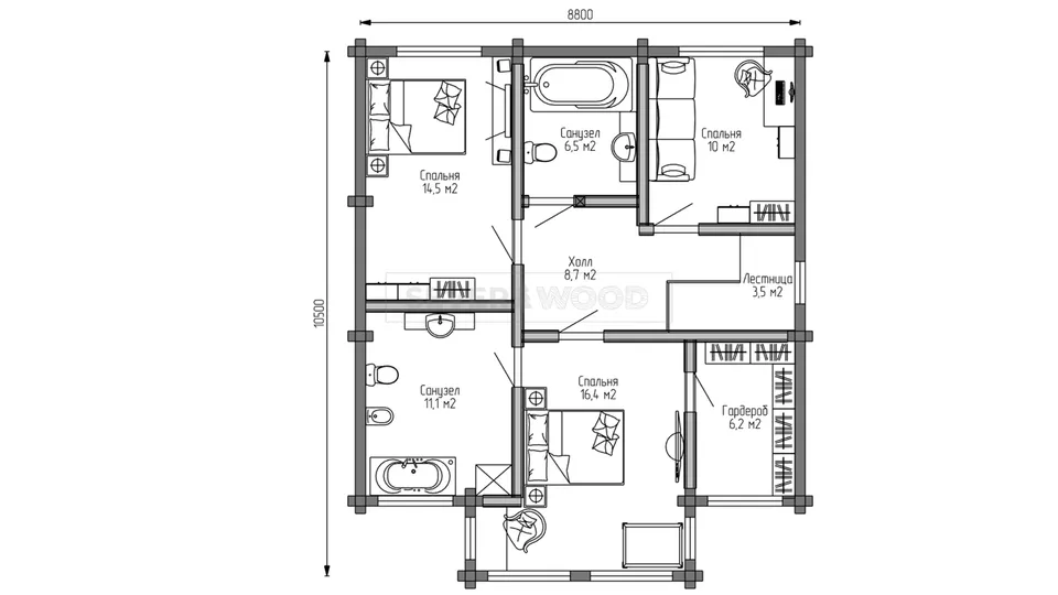 Планировка второго этажа