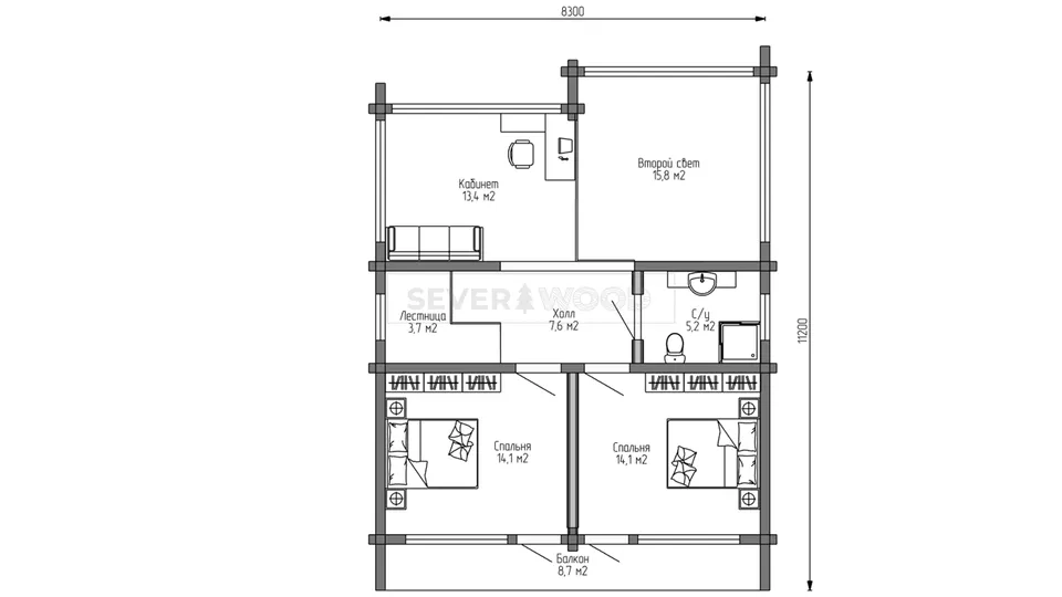 Планировка второго этажа