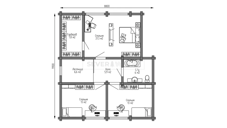 Планировка второго этажа - Комплект+